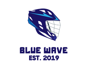 Blue Lacrosse Helmet  logo design