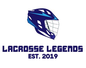 Blue Lacrosse Helmet  logo design