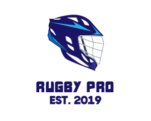 Rugby - Blue Lacrosse Helmet logo design