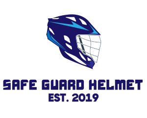 Blue Lacrosse Helmet  logo design