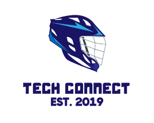 Player - Blue Lacrosse Helmet logo design