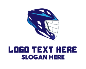 Blue Lacrosse Helmet  Logo