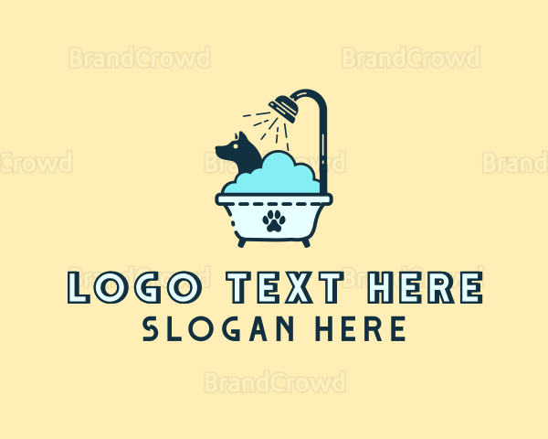 Dog Shower Bath Tub Logo