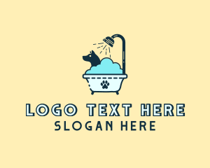 Bath - Dog Shower Bath Tub logo design