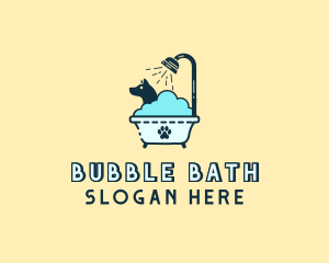 Tub - Dog Shower Bath Tub logo design