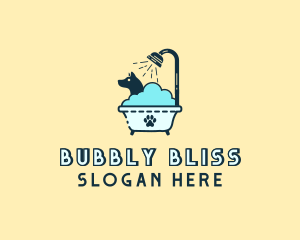 Dog Shower Bath Tub logo design