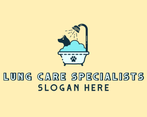 Dog Shower Bath Tub logo design