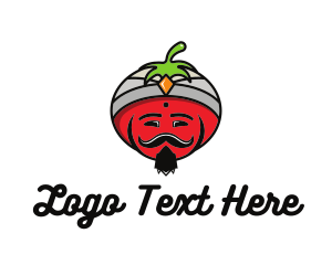 Mexican - Tomato Turban Mustache logo design