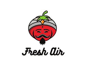 Tomato Turban Mustache logo design