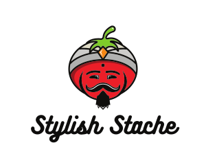 Tomato Turban Mustache logo design