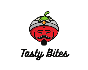 Kebab - Tomato Turban Mustache logo design