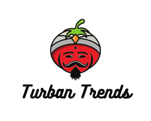 Turban - Tomato Turban Mustache logo design