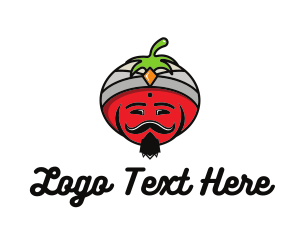 Guru - Tomato Turban Mustache logo design