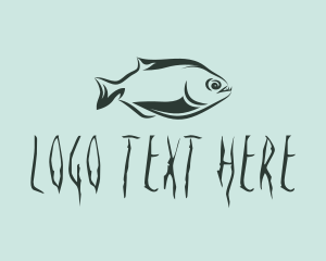 Hunter - Piranha Fish Creature logo design