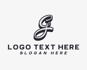 Grayscale - Cursive Apparel Letter G logo design