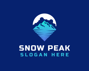 Skiing - Travel Mountain Summit logo design