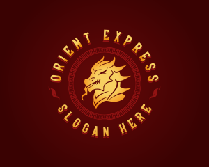 Oriental Fire Dragon logo design