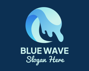 Blue Hydro Ocean Wave logo design