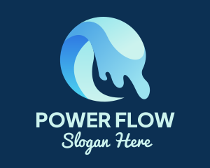 Hydroelectric - Blue Hydro Ocean Wave logo design