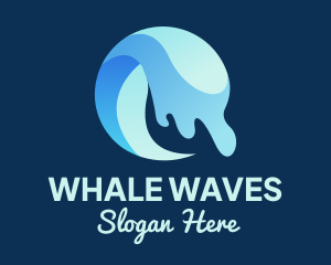 Blue Hydro Ocean Wave logo design