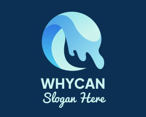 Surf Shop - Blue Hydro Ocean Wave logo design