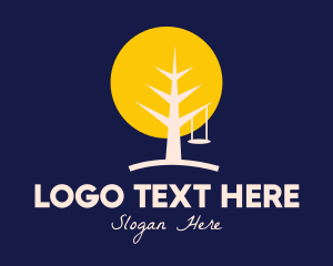 Forest - Night Forest Tree Swing logo design