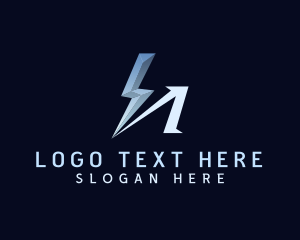 Letter A - Lightning Bolt Energy logo design