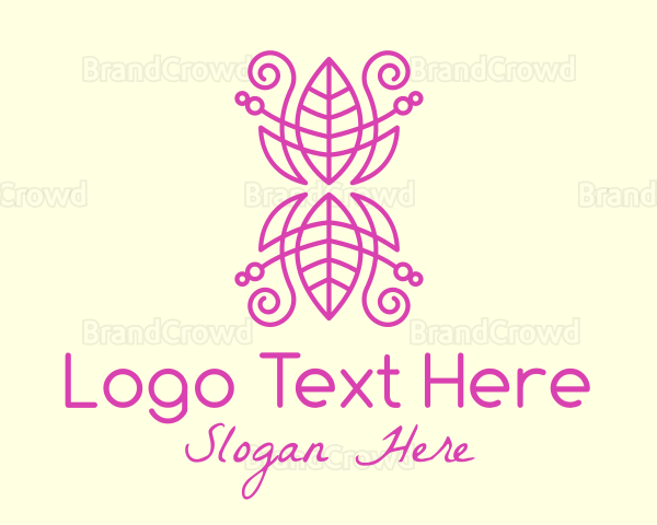 Pink Leaf Decoration Logo