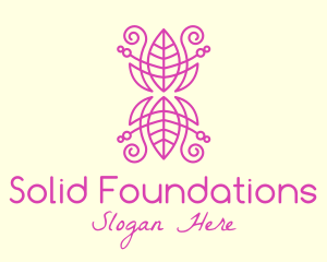 Pink Leaf Decoration  Logo