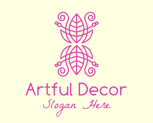 Pink Leaf Decoration  logo design