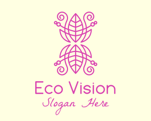 Pink Leaf Decoration  logo design