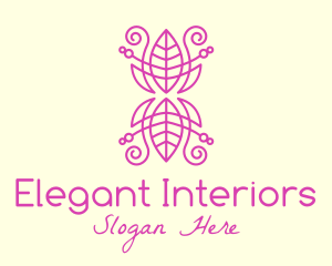 Pink Leaf Decoration  logo design