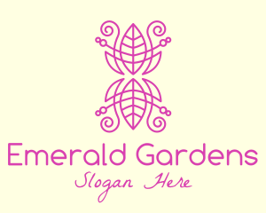 Pink Leaf Decoration  logo design