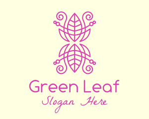 Pink Leaf Decoration  logo design