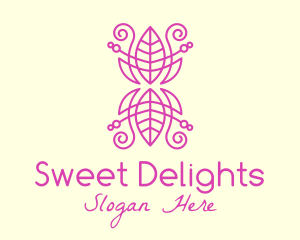 Pink Leaf Decoration  logo design