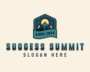 Hiking Mountain Summit logo design