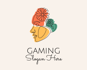 Colorful Floral Woman Profile Logo