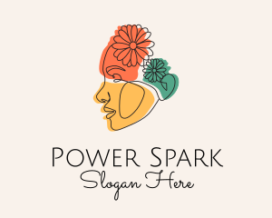 Bouquet - Colorful Floral Woman Profile logo design