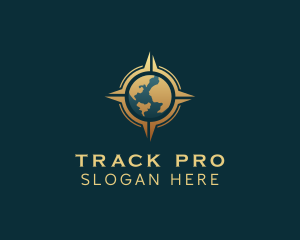 Tracker - International Globe Compass logo design