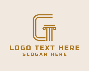 Architecture - Elegant Pillar Letter G logo design