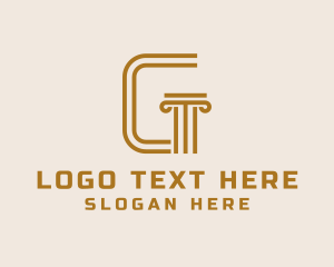 Architectural - Elegant Pillar Letter G logo design