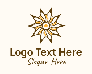 Native - Psychedelic Sun Decoration logo design