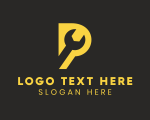 Yellow - Wrench Letter P logo design