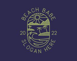 Tropical Island Beach Getaway logo design