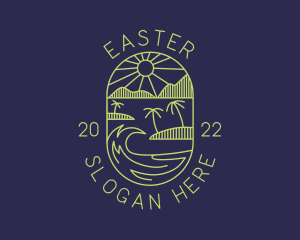 Sea - Tropical Island Beach Getaway logo design