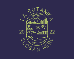 Beach - Tropical Island Beach Getaway logo design