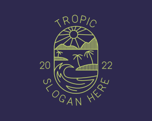 Tropical Island Beach Getaway logo design