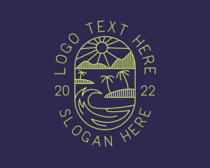 Ocean - Tropical Island Beach Getaway logo design