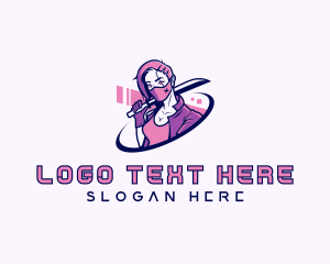 Woman - Cosplay Gaming Streamer logo design