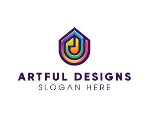 Corlorful Gradient Stained Glass logo design